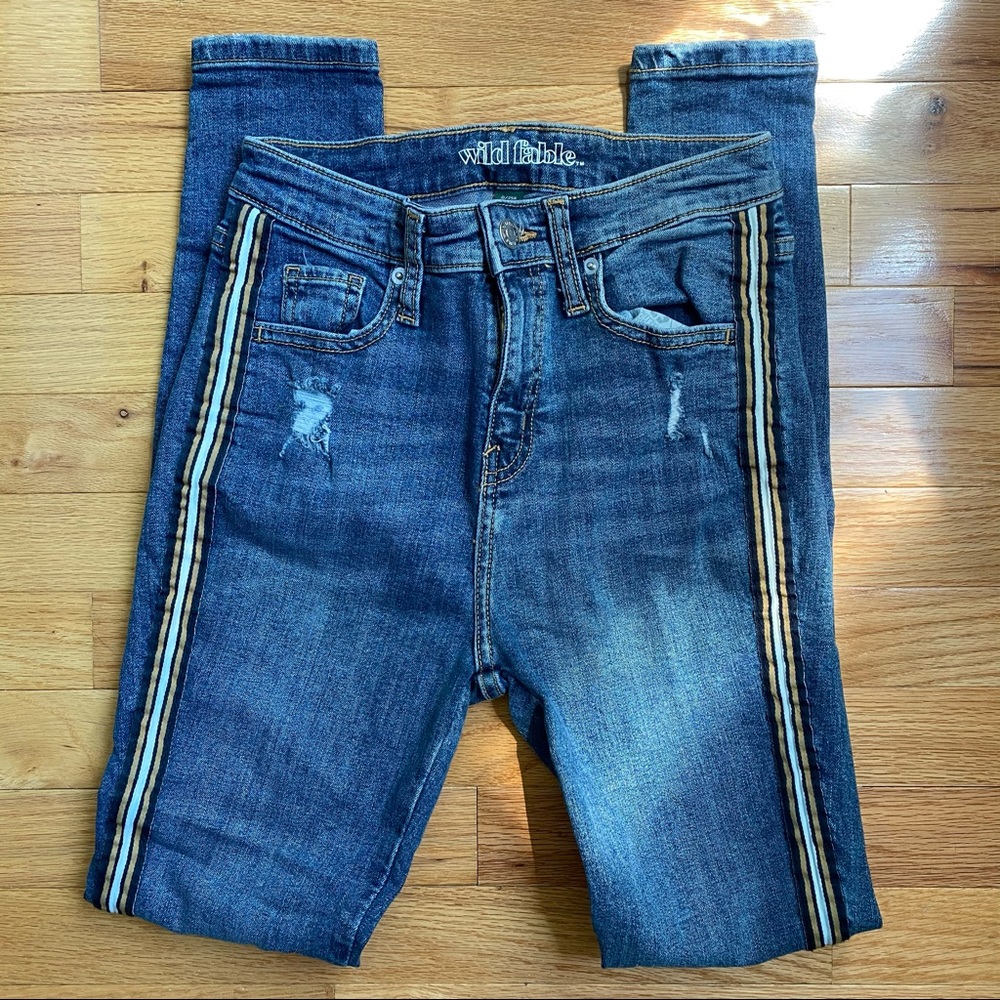 Wild Fable High Rise Striped Skinny Jeans
